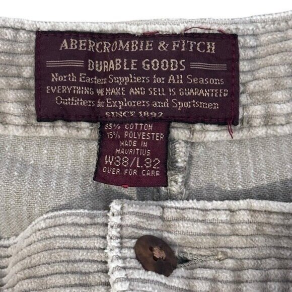 Abercrombie & Fitch Men's 38 x 32 Corduroy Pants Tan Vintage 90's Prep Baggy Y2K - Picture 7 of 8